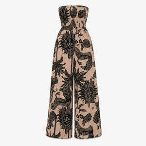 Strapless Printed Wide Leg Jumpsuit WHD0606159