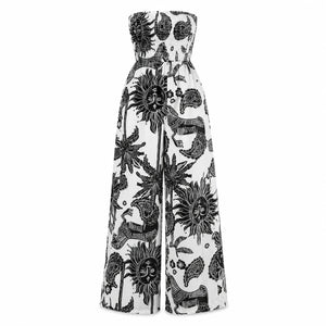 Strapless Printed Wide Leg Jumpsuit WHD0606159