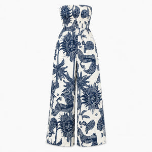 Strapless Printed Wide Leg Jumpsuit WHD0606159