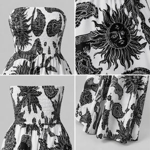 Strapless Printed Wide Leg Jumpsuit WHD0606159