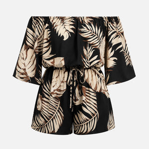 Off-Shoulder Drawstring Romper WHD0606160
