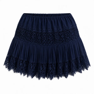 Lace Pleated Mini Skirt WHD0606162