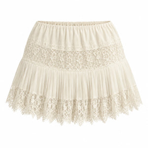 Lace Pleated Mini Skirt WHD0606162