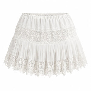 Lace Pleated Mini Skirt WHD0606162