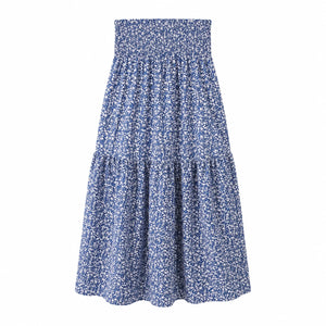 Floral Smocked Maxi Skirt WHD0606163
