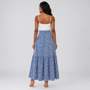 Floral Smocked Maxi Skirt WHD0606163
