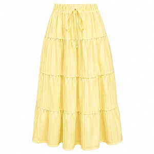 Tiered Drawstring Maxi Skirt WHD0606164