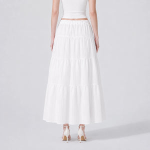 Tiered Drawstring Maxi Skirt WHD0606164