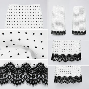 Polka Dot Lace Midi Skirt WHD0606169