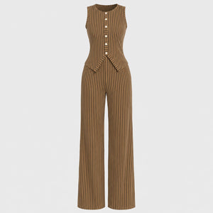 Striped Wide Leg Matching Set WHD0606173