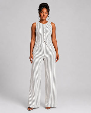 Striped Wide Leg Matching Set WHD0606173