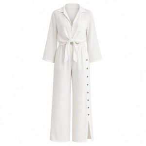 Tie Front Wide Leg Set WHD0606181