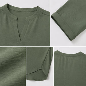 Split Neck Relaxed Top WHD0606183