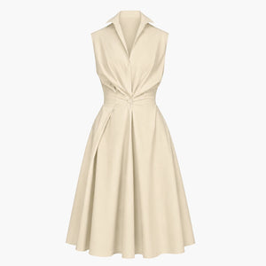 Sleeveless Collared Midi Dress WHD0606200