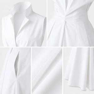 Sleeveless Collared Midi Dress WHD0606200
