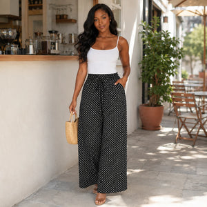 Polka Dot Wide Leg Pants WHD0606204