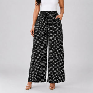 Polka Dot Wide Leg Pants WHD0606204