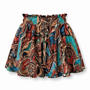 Printed Drawstring Skort WHD0606207