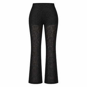 White Lace Flare Pants WHD0606211