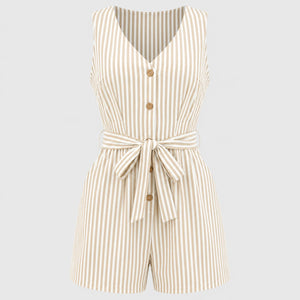 Striped Tie-Waist Romper WHD0606214