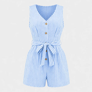 Striped Tie-Waist Romper WHD0606214