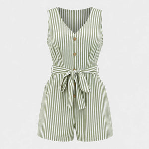 Striped Tie-Waist Romper WHD0606214