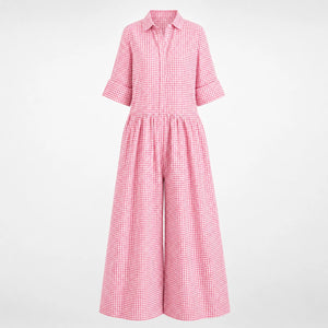 Gingham Wide Leg Jumpsuit WHD0606218