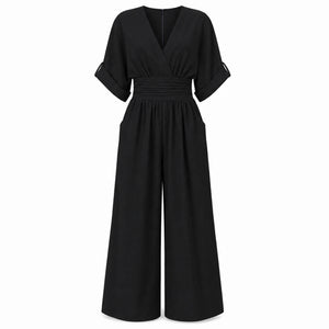 Sheer Overlay Black Jumpsuit WHD0606220