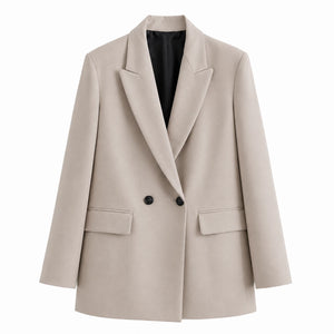 Double-Breasted Beige Blazer WHD0606228