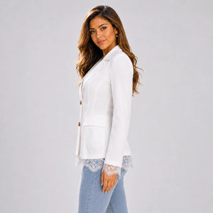 Lace Hem Tailored Blazer WHD0606232