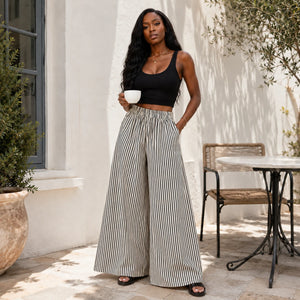 Striped Wide Leg Pants WHD0606239