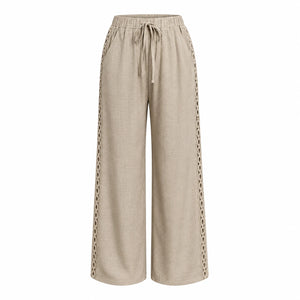 Lace Trim Drawstring Pants WHD0606240