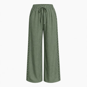 Lace Trim Drawstring Pants WHD0606240