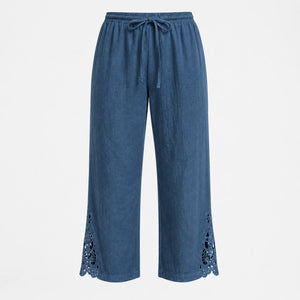 Lace Hem Drawstring Pants WHD0606242