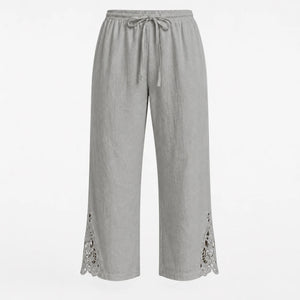 Lace Hem Drawstring Pants WHD0606242
