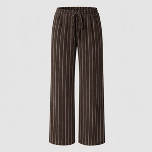 Striped Drawstring Wide Leg Pants WHD0606244