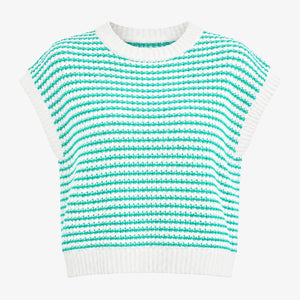 Striped Knit Sweater Vest WHD0606258
