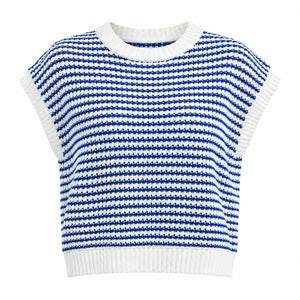 Striped Knit Sweater Vest WHD0606258