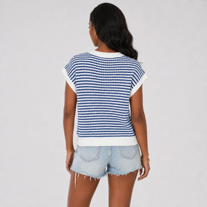 Striped Knit Sweater Vest WHD0606258