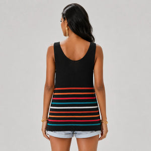 Multicolor Stripe Knit Tank WHD0606260
