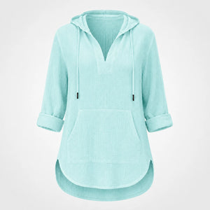 Gauze Hooded Tunic Top WHD0606267