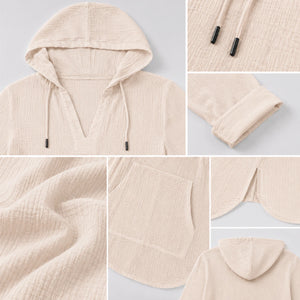 Gauze Hooded Tunic Top WHD0606267