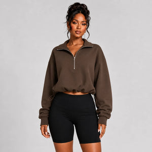 Cropped Half-Zip Sweatshirt WHD0606268