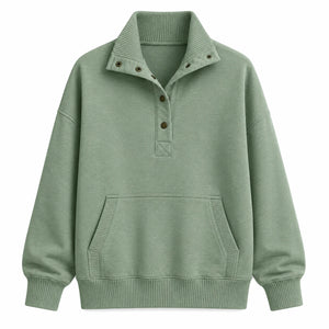 Snap-Collar Relaxed Pullover Top WHD0606270