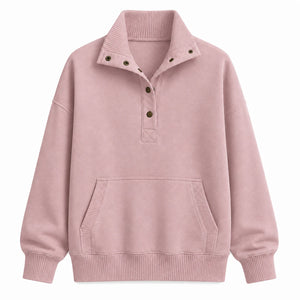 Snap-Collar Relaxed Pullover Top WHD0606270
