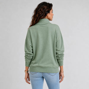 Snap-Collar Relaxed Pullover Top WHD0606270