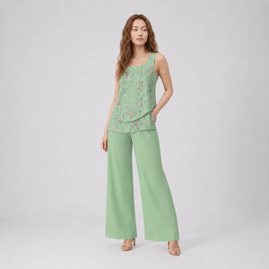 Printed Wide Leg Set WHD0606278