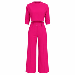 Cropped Wide Leg Set WHD0606284