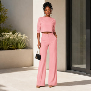 Cropped Wide Leg Set WHD0606284