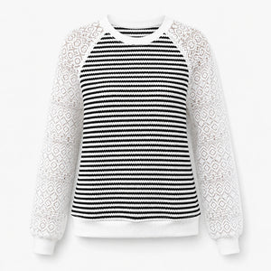 Lace Sleeve Knit Top WHD0606287